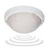 Sieninis šviestuvas Orno 8080T/MAT-TRIO/MS/PL, šviestuvas su mikrobangų judesio jutikliu, 75 W, E27, IP44, IK10, matinis polikarbonatas, kabelių sandarikliai