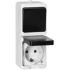 Orno Łącznik Vienpolis jungiklis + 2P+Z Schuko lizdas AQUATIC MINI IP 54 balta-juoda