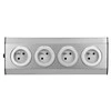 Orno Gniazda Baldų ir virtuvės lizdai, tvirtinami Velcro juosta 4x2P+Z INOX,