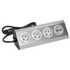 Orno Lizdas Baldai, virtuvės lizdas su USB įkrovikliu, tvirtinamas „Velcro“ juosta su 1,5 m laidu - 3x2P+Z schuko, 2xUSB, INOX su 1,5 m laidu.