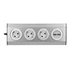 Orno Lizdas Baldai, virtuvės lizdas su USB įkrovikliu, tvirtinamas „Velcro“ juosta su 1,5 m laidu - 3x2P+Z schuko, 2xUSB, INOX su 1,5 m laidu.