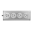 Orno Lizdas Baldai, virtuvės lizdas, montuojamas su „Velcro“ 4x2P+Z schuko, INOX su 1,5 m laidu.