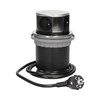 Orno Lizdas Baldų lizdas Ø10cm, ištraukiamas iš stalviršio, su USB įkrovikliu ir 1,5m laidu, 3x2P+Z, 2xUSB, INOX