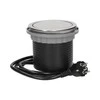 Orno Lizdas Baldų lizdas Ø10cm, ištraukiamas iš stalviršio, su USB įkrovikliu ir 1,5m laidu, 3x2P+Z, 2xUSB, INOX