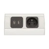 Orno Lizdas Baldų lizdas 1x2P+Z, 2xUSB