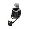 Orno Baldų lizdas 6 cm įleidžiamas į stalviršį su dangčiu, USB įkrovikliu ir 1,8 m laidu, 1x2P + Z, 1xUSB