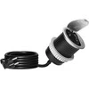 Orno Lizdas Baldinis lizdas Ø6cm, įleidžiamas į stalviršį, su dangteliu, USB įkrovikliu ir 1,9m laidu, 1x2P+Z (Schuko), 1xUSB (C tipo; 20W), sidabrinis
