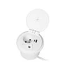 Orno Lizdas Baldinis lizdas Ø8cm, įleidžiamas į stalviršį, su indukciniu įkrovikliu, USB įkroviklis su 2 A ir C lizdais, kabelio įvorėle ir 1,8m laidu, 1x2P+Z, 2xUSB 2.4A 5V, baltas