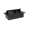Orno Lizdas Baldų lizdas, įleidžiamas į stalviršį, su storu kraštu, 2x2P+Z, 3 USB prievadai, juodas