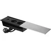 Orno Lizdas Baldinis lizdas su stumdomu dangteliu, 2x2P+Z (Schuko), USB A+C, sidabrinis