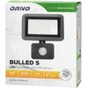 Orno BULLED S 20W prožektorius su PIR, 1600lm, IP44, 4000K, Alu + stiklas
