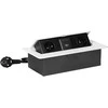 Orno Gniazda Baldų lizdai, įleidžiami į stalviršį, su plokščiu frezuotu kraštu, USB įkrovikliu ir 1,5 m laidu, 2x2P+Z, 2xUSB (A+C tipo; 3,6A), balti