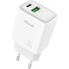 Orno Įkroviklis „Miccell VQ-T15“ sieninis įkroviklis, 20 W, USB-A + USB-C, baltas