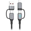 Orno USB-A/C - USB-C/Lightning kabelis Miccell VQ-D145, 240W, 1m, juodas