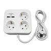 Orno Kwadratowa Kvadratinis maitinimo lizdas su USB įkrovikliu 3x2P+Z (Schuko), 2xUSB-A, laidas 3x1.5mm2, 1.4m