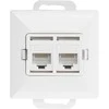 Gniazdo Dviejų RJ45 lizdų Pearl Cat5, baltas