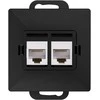 Gniazdo Dviguba RJ45 Cat5 Jungtis Pearl, Juoda