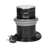 Orno Lizdas Baldų lizdas Ø10cm, ištraukiamas iš stalviršio, su USB įkrovikliu ir 1,5m laidu, 3x2P+Z, 2xUSB, INOX