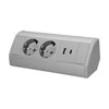 Orno Lizdas Baldinis lizdas 2x2P+Z (Schuko), 2xUSB (A+C tipo; 2.4A), pilkai sidabrinis