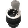 Orno Lizdas Baldinis lizdas Ø6cm, įleidžiamas į stalviršį, su dangteliu, USB įkrovikliu ir 1,9m laidu, 1x2P+Z (Schuko), 1xUSB (C tipo; 20W), sidabrinis