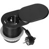 Orno Lizdas Baldinis lizdas Ø6cm, įleidžiamas į stalviršį su stumdomu dangteliu, USB įkrovikliu ir 1,9m laidu, 1x2P+Z (prancūziškas), 2xUSB (A+C tipo; PD20W), juodas