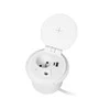 Orno Lizdas Baldinis lizdas Ø8cm, įleidžiamas į stalviršį, su indukciniu įkrovikliu, USB įkroviklis su 2 A ir C lizdais, kabelio įvorėle ir 1,8m laidu, 1x2P+Z, 2xUSB 2.4A 5V, baltas