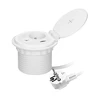Orno Lizdas Baldinis lizdas Ø8cm, įleidžiamas į stalviršį, su indukciniu įkrovikliu, USB įkroviklis su 2 A ir C lizdais, kabelio įvorėle ir 1,8m laidu, 1x2P+Z, 2xUSB 2.4A 5V, baltas