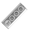 Orno Lizdas Baldai, virtuvės lizdas, tvirtinamas Velcro juosta, su USB įkrovikliu - 3x2P+Z, 2xUSB, INOX.
