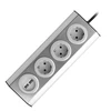 Orno Lizdas Baldai, virtuvės lizdas su USB įkrovikliu, tvirtinamas „Velcro“ juosta su 1,5 m laidu - 3x2P+Z schuko, 2xUSB, INOX su 1,5 m laidu.