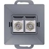 Gniazdo Dviguba antracito spalvos lizdų sistema Pearl, TV/F-F1/P2