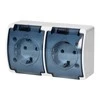 Orno Lizdas Dvigubas lizdas 2x2P+Z Schuko AQUATIC, IP44, baltai dūminis
