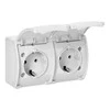 Orno Lizdas Dvigubas lizdas 2x2P+Z Schuko AQUATIC, IP44, baltas