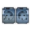 Orno Lizdas Dvigubas lizdas 2x2P+Z Schuko AQUATIC, IP44, baltai dūminis