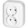 Gniazdo Lizdas Dvigubas lizdas be išvado 2x2p 16A, 250V, su ventiliatoriumi, baltas