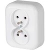 Gniazdo Lizdas Dvigubas lizdas be išvado 2x2p+Z 16A, 250V, su ventiliatoriumi, baltas