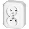 Gniazdo Lizdas Dvigubas lizdas be išvado 2x2p+Z 16A, 250V, su ventiliatoriumi, baltas
