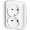 Gniazdo Lizdas Dvigubas kištukinis lizdas 2x2p 16A, 250V, TOPAZ, baltas