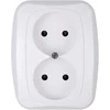 Gniazdo Lizdas Dvigubas kištukinis lizdas 2x2p 16A, 250V, ATUT, baltas