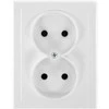 Gniazdo Lizdas Dvigubas kištukinis lizdas 2x2P Malta, 16A, 250V, PT-5M, baltas