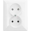 Gniazdo Lizdas Dvigubas kištukinis lizdas 2x2P Pearl, 16A, 250V, PT-5 P, baltas