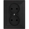 Gniazdo Lizdas Dvigubas kištukinis lizdas 2x2P Pearl, 16A, 250V, PT-5 P, juodas