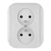 Gniazdo Lizdas Dvigubas kištukinis lizdas 2x2p+Z 16A, 250V, TOPAZ, baltas