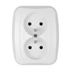 Gniazdo Lizdas Dvigubas kištukinis lizdas 2x2p+Z 16A, 250V, ATUT, baltas