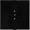 Gniazdo Lizdas Luna dvigubas kištukinis lizdas 2x2P+Z, 16A, 250V, PT-6LR, juodas