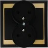 Gniazdo Lizdas Luna dvigubas kištukinis lizdas 2x2P+Z, 16A, 250V, PT-6LR, juodas/auksinis