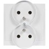 Gniazdo Lizdas Luna dvigubas kištukinis lizdas 2x2P+Z, 16A, 250V, PT-6LR, baltas