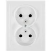 Gniazdo Lizdas Dvigubas kištukinis lizdas 2x2P+Z Malta, 16A, 250V, PT-6M, baltas