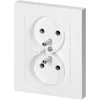 Gniazdo Lizdas Dvigubas kištukinis lizdas 2x2P+Z Malta, 16A, 250V, PT-6M, baltas
