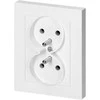 Gniazdo Lizdas Dvigubas kištukinis lizdas 2x2P+Z Malta, 16A, 250V, PT-6M, baltas