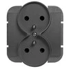 Gniazdo Lizdas Dvigubas kištukinis lizdas 2x2P+Z Onyx, 16A, 250V, PT-6OR, juodas